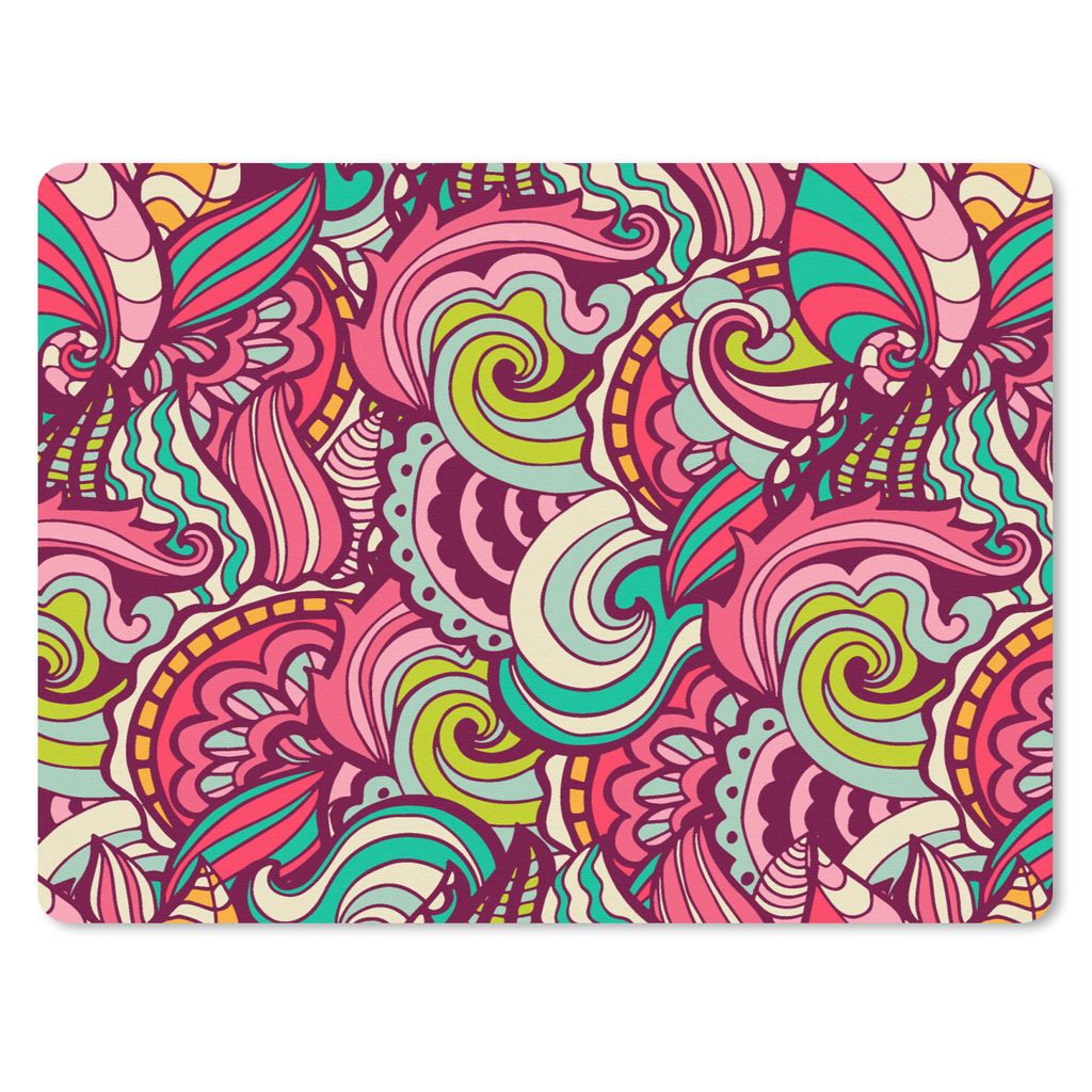 MuchoWow Mauspad Mousepad Blumen - Blätter - Regenbogen - Design 23x19 cm - Mousepads - Maus Mat - Pad - Mausunterlage - Schreibtischunterlage -...