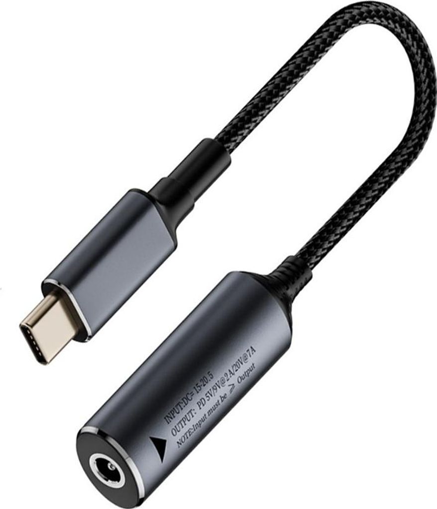 INF 5525 Buchse auf Typ-C Stecker 140W Kurzes Kabel Adapter - Power Delivery