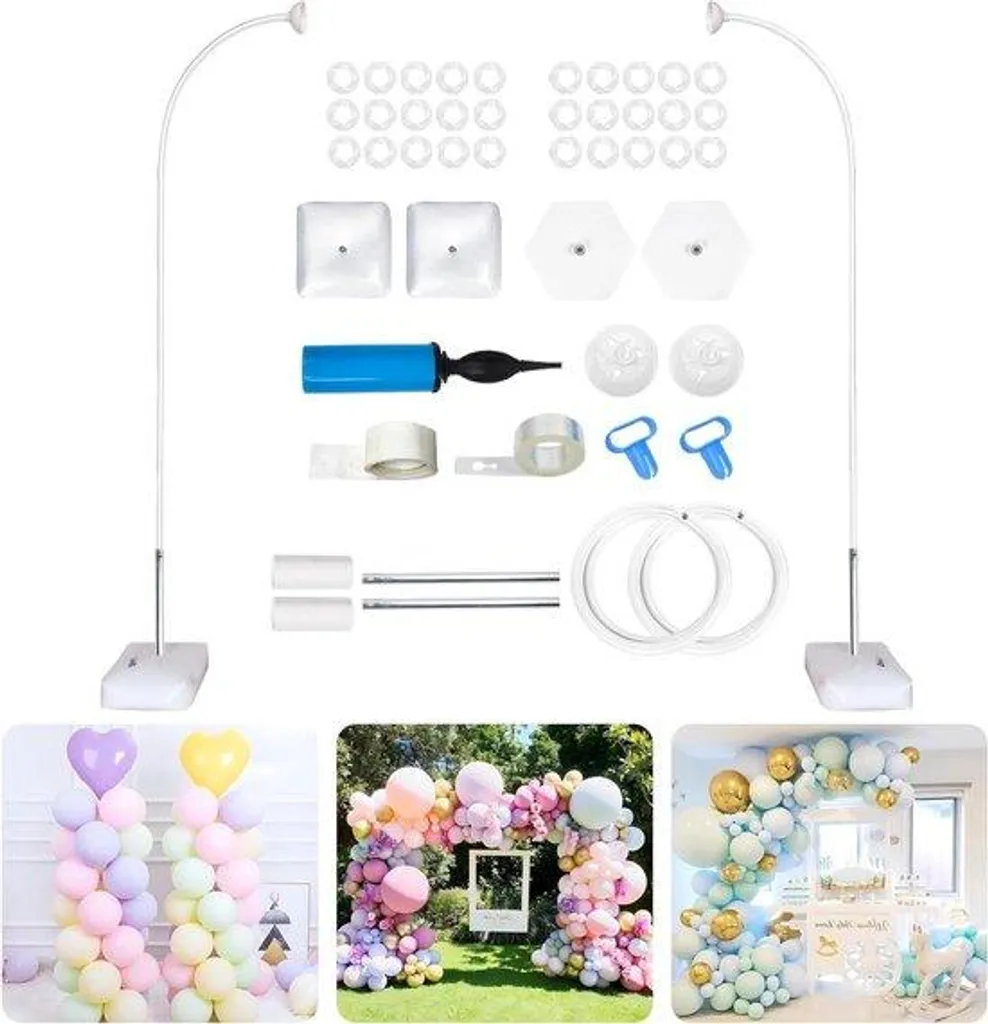 Arceau de fête ajustable bicolore blanc et bleu en structure robuste