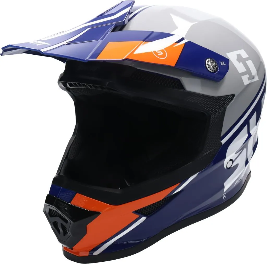 Casque Cross Shot Furious Spirit Léger et Ventilé XS Bleu Marine Brillant