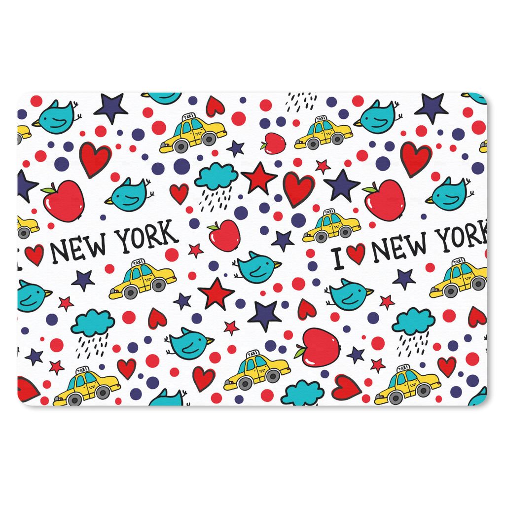 MuchoWow® Schreibtischunterlage New York - Wolken - Sterne Produktbild 