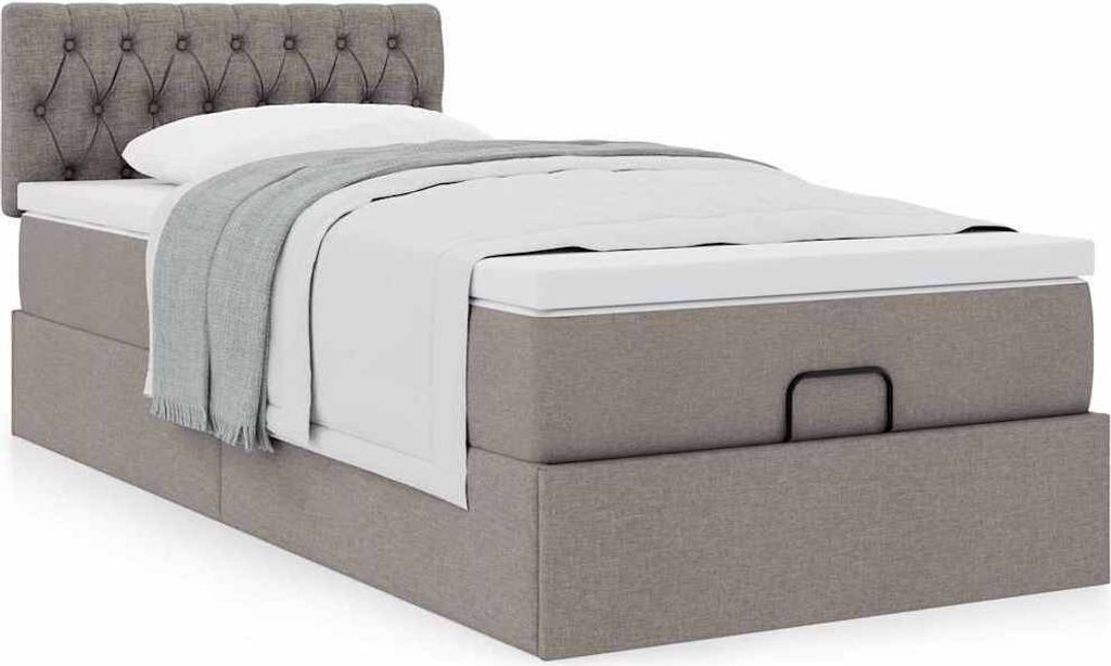 Maison Exclusive - Ottoman-Bett mit Matratze Taupe 100x200 cm Stoff