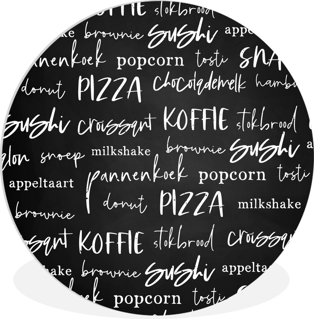 MuchoWow Rundes Wandbild - Runde Bilder Küche - Lebensmittel - Muster Ø 60 cm Kreis Wanddekoration Kunststoff - Wandkreis - Wandschmuck - Wand ...