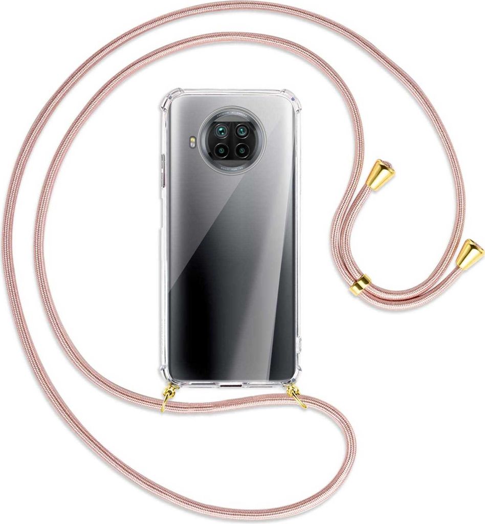 Handykette Backcover-Schutzhülle mit Band (Metall goldfarben) für Xiaomi Mi 10T Lite 5G - roségold