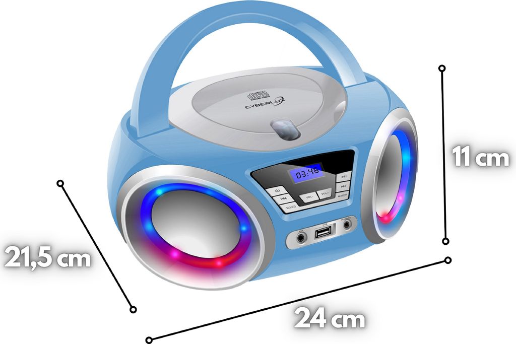 Odtwarzacz CD Cyberlux z oświetleniem LED | Przenośne radio Zdjęcie produktu 9