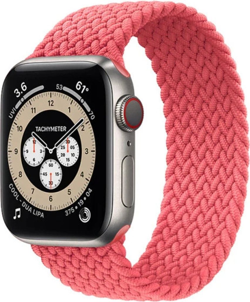 Armband für Apple Watch Series 8 7 6 5 4 3 2 1 - Geflochten Loop Sport Band Ersatzarmband - Rosa - 38mm 40mm 41mm