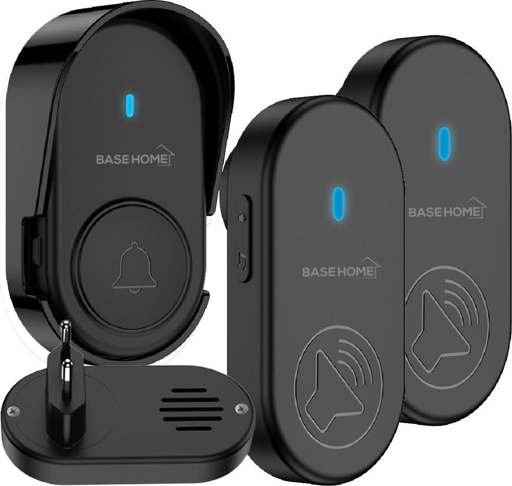 Kabellose IP44 Türklingel Set: 1 Sender, 2 Empfänger 250m Produktbild 