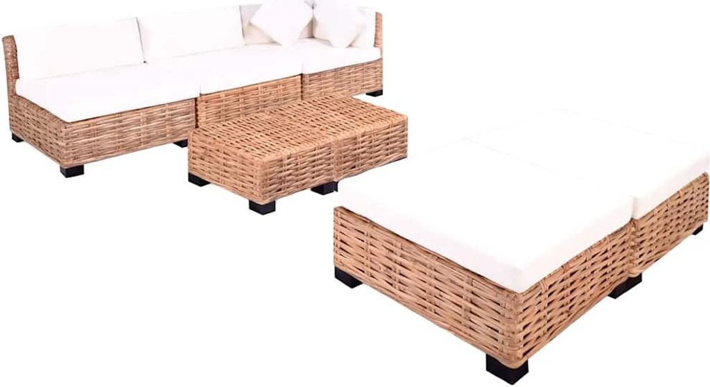 vidaXL Sofagarnitur 18-tlg. Natürliches Rattan Produktbild 