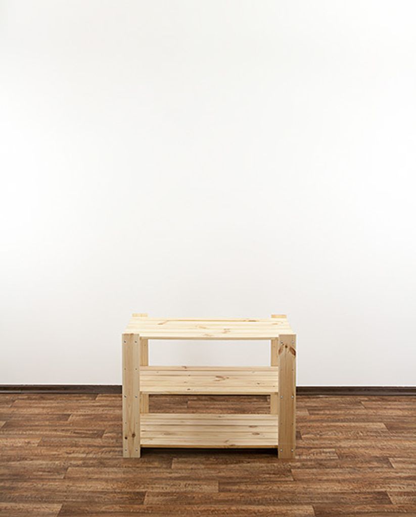 Holzregal WOODLAND | HxBxT 64x80x50cm | Fachlast 120kg | 3 Fachboden | Kiefernholz | Natur