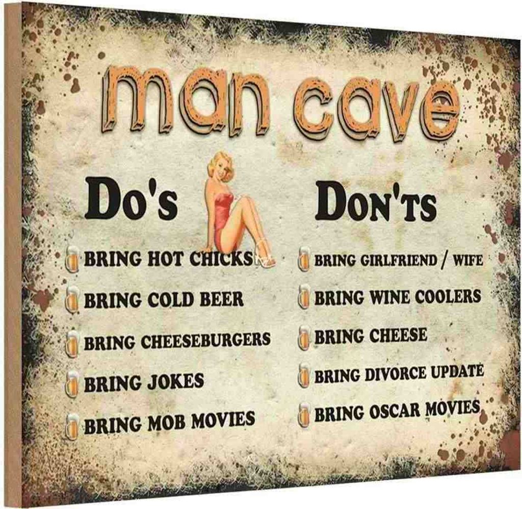 vianmo Holzschild 20x30 cm Man Cave Do ́s Don ́ts Männer Frauen