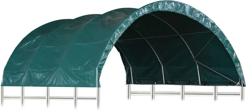 Tente d'osier PVC 3,7x3,7 m Vert : Idéal pour vos Repas en Extérieur