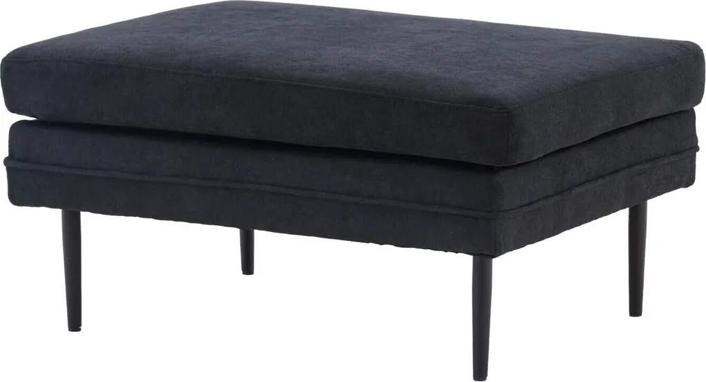 Pouf Grand Format Noir 90x70cm - Repose-pieds Ottoman de Luxe Confort