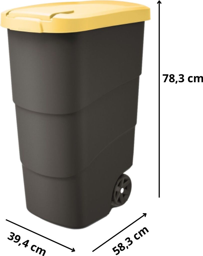 FORTENA Mülleimer Mülltonne mit Rädern und Deckel 90L Produktbild 2