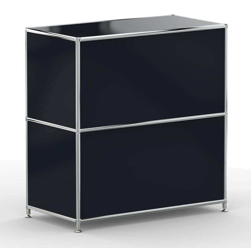 Sideboard, 2 Schubladen & Schloss, Breite 77 cm, Graphitschwarz