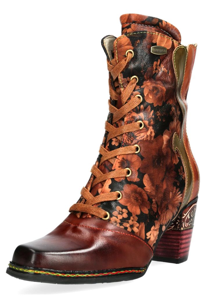 Laura Vita Damen Stiefelette mit floralem Muster und Produktbild 