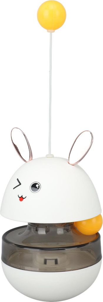 Leckerli-Spender, Spielzeug, langsames Füttern, interessantes ABS, interaktiver Ball, Katzen-Puzzle-Futterspender für Haustiere, Hunde, weiß