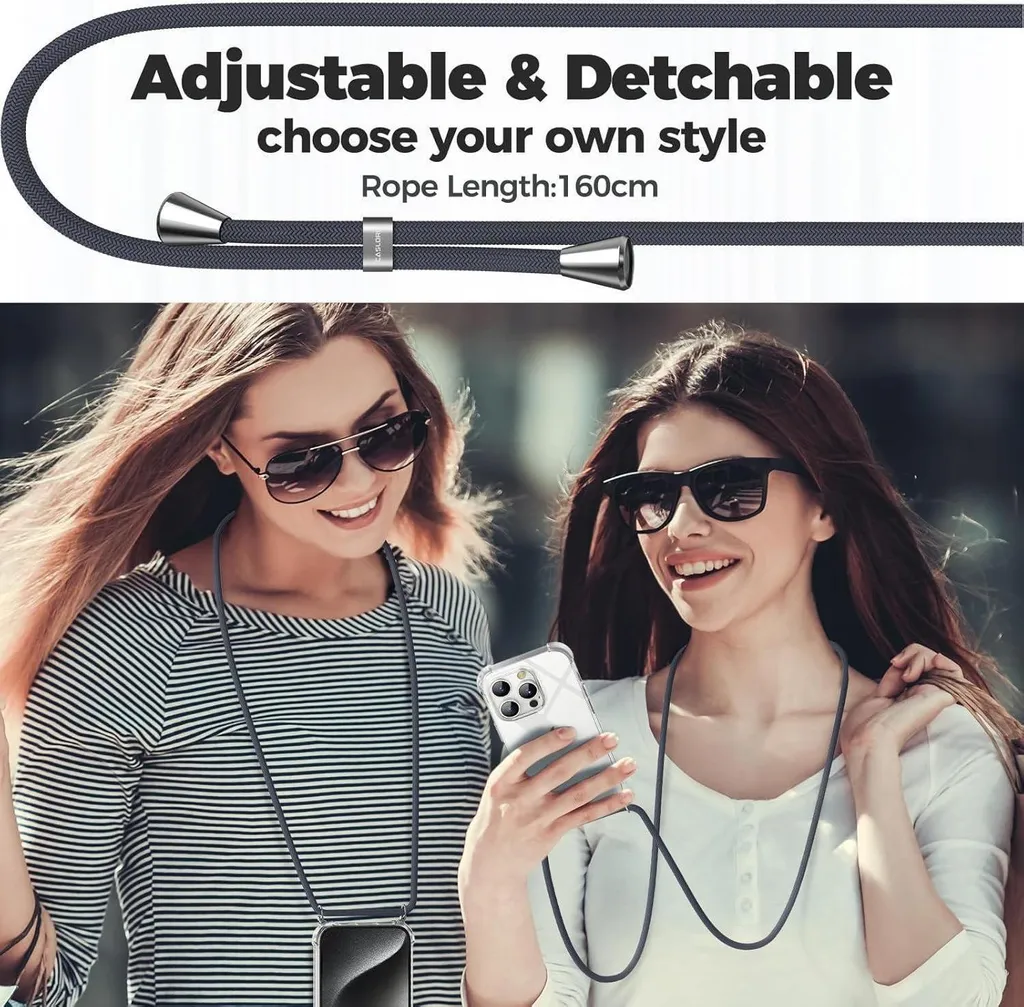 Coque iPhone 15 Pro Mains Libres - Collier avec Ruban pour Voyageurs - 6