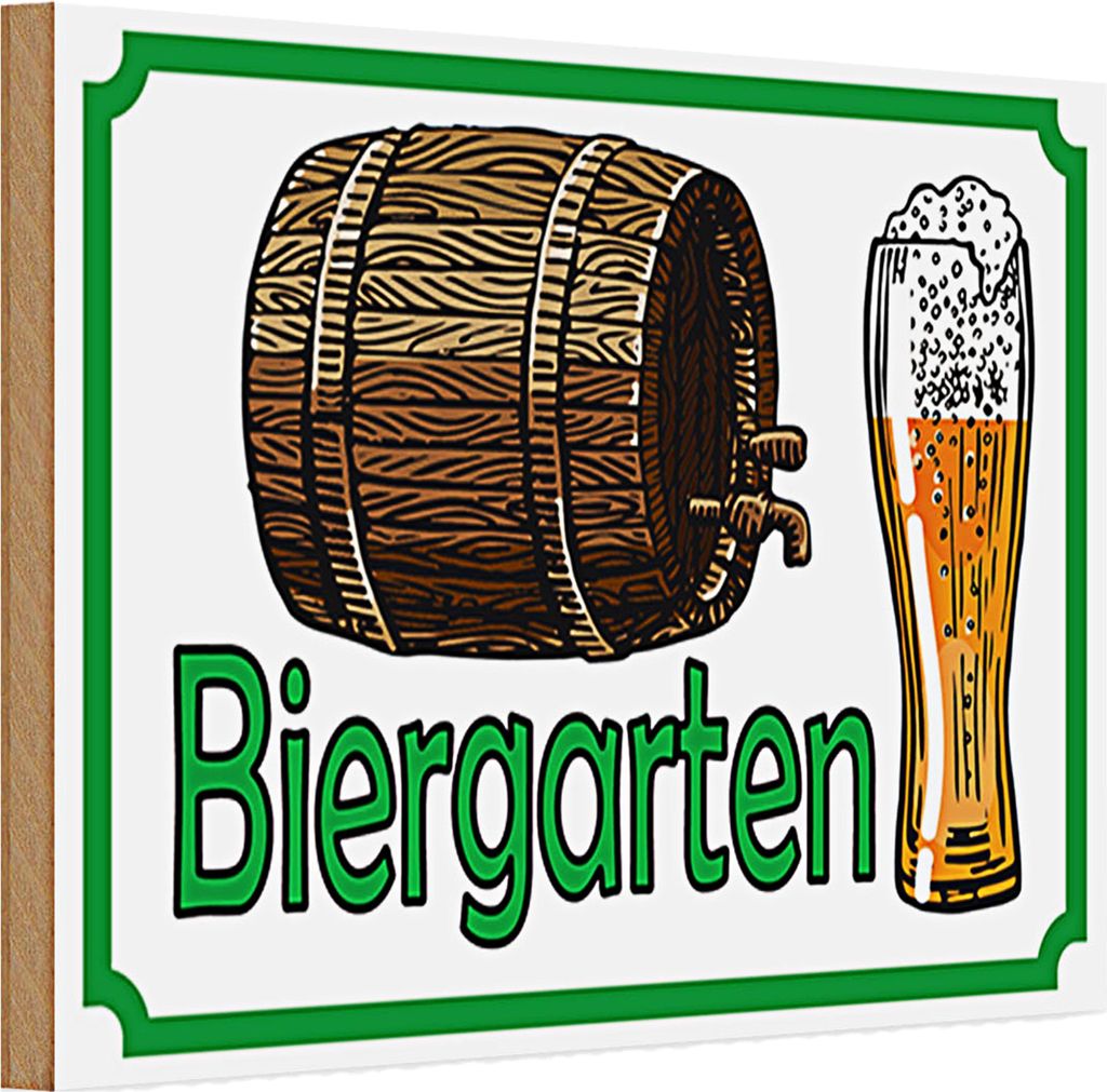 Holzschild Hinweis 30x20cm Biergarten Bier Brauerei