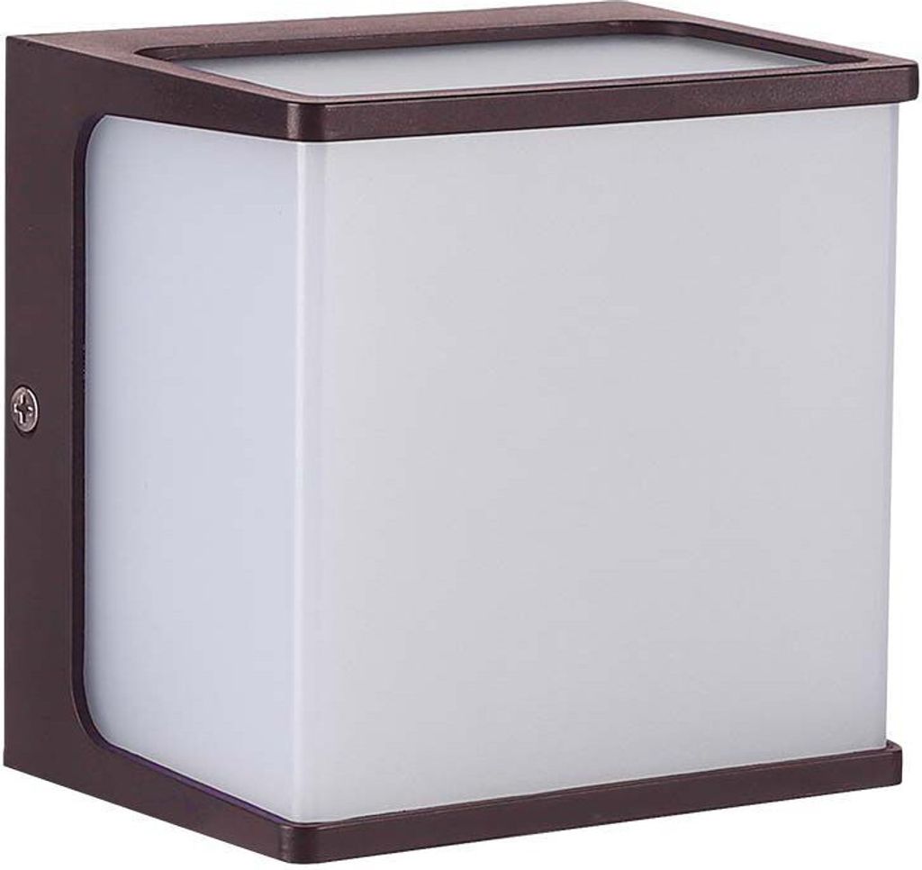LED-Wandleuchten - Quadratische Außenleuchten - IP65 - Braunes Gehäuse - 8 Watt - 800 Lumen - 4000K