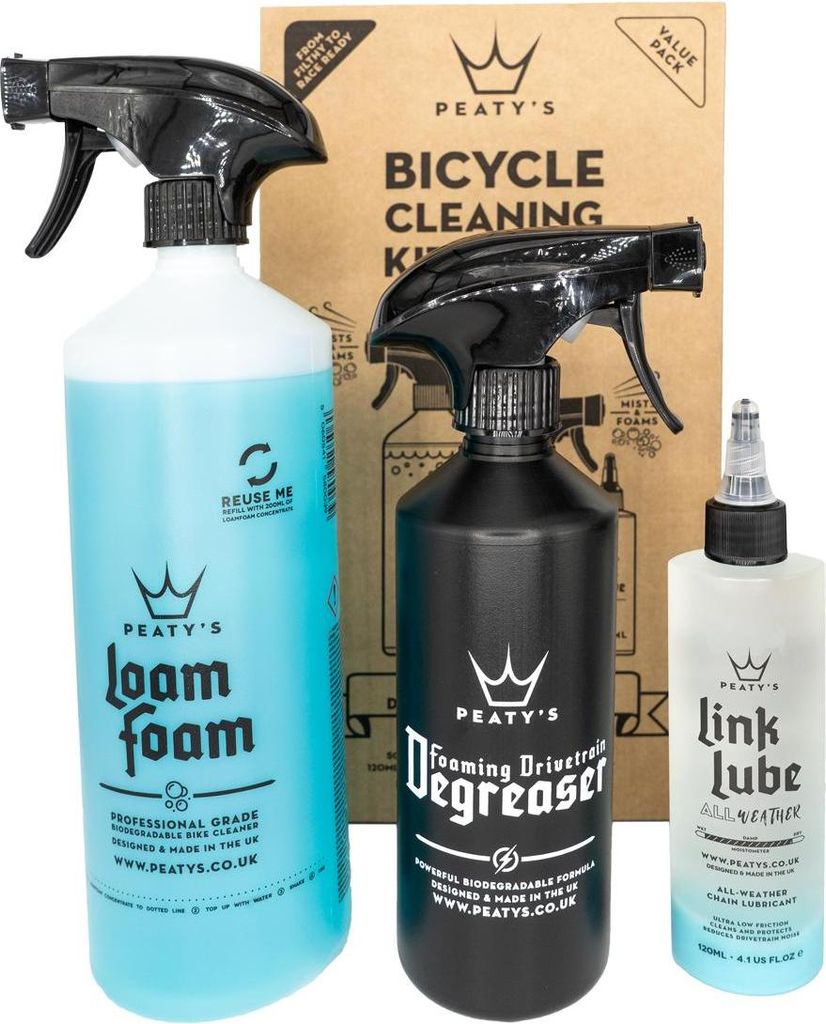 Peaty's Wash Degrease Lubricate Starter Pack 1 L-500 ml-120 ml Fahrrad - Wartung und Pflege