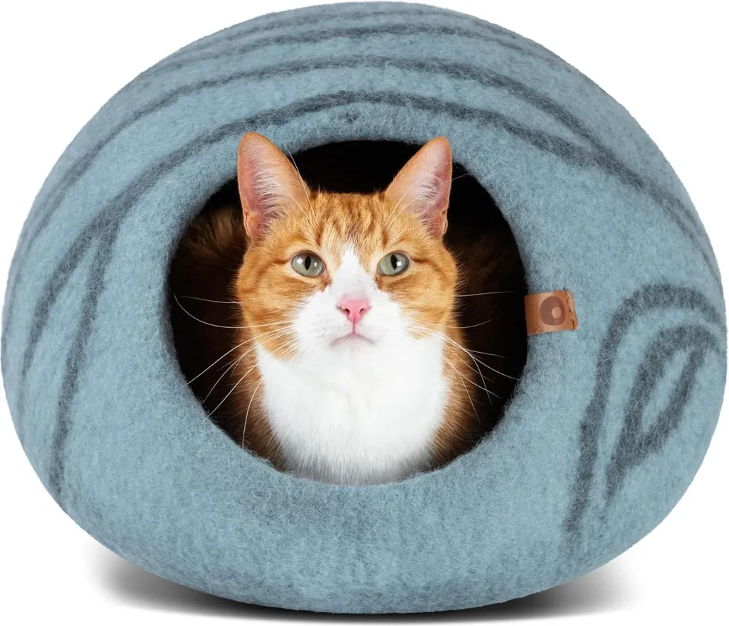Grotte anti-stress pour chat en laine - Solution confort XL Gris Ardoise