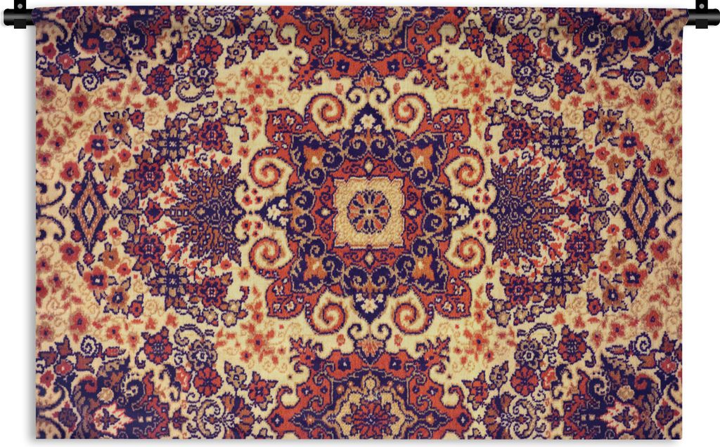 MuchoWow Wandteppich Wandbehang Teppich - Muster - Mandala - Gelb 120x80 cm Tapisserie Dekoration Wandtuch - Wanddekorationen - Wandtücher