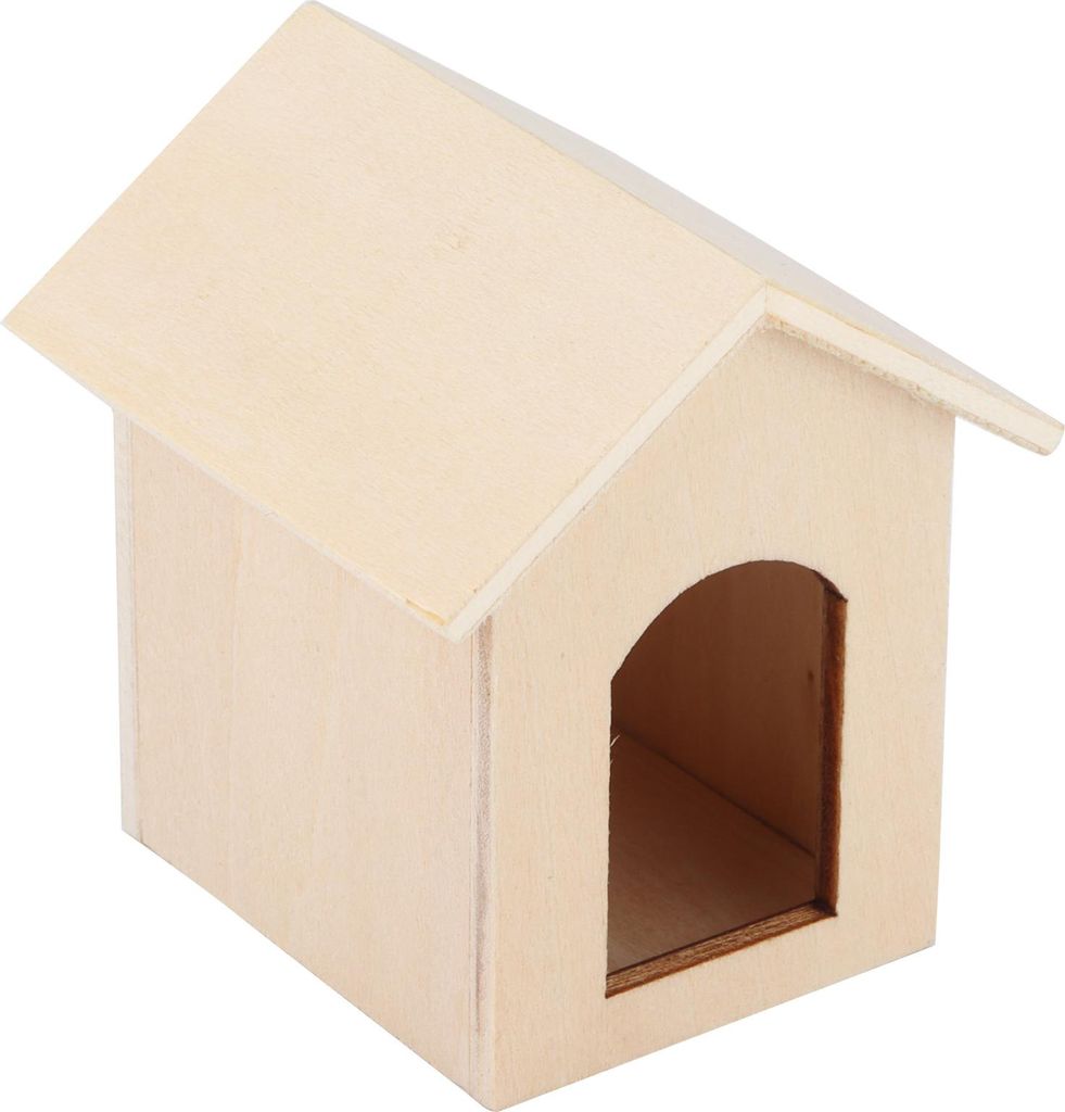 1:12 Puppenhaus aus Holz, Haustierhaus, simuliertes Miniatur-Zwinger-Modell, Rollenspiel-Spielzeug, Zubehör, einfarbig