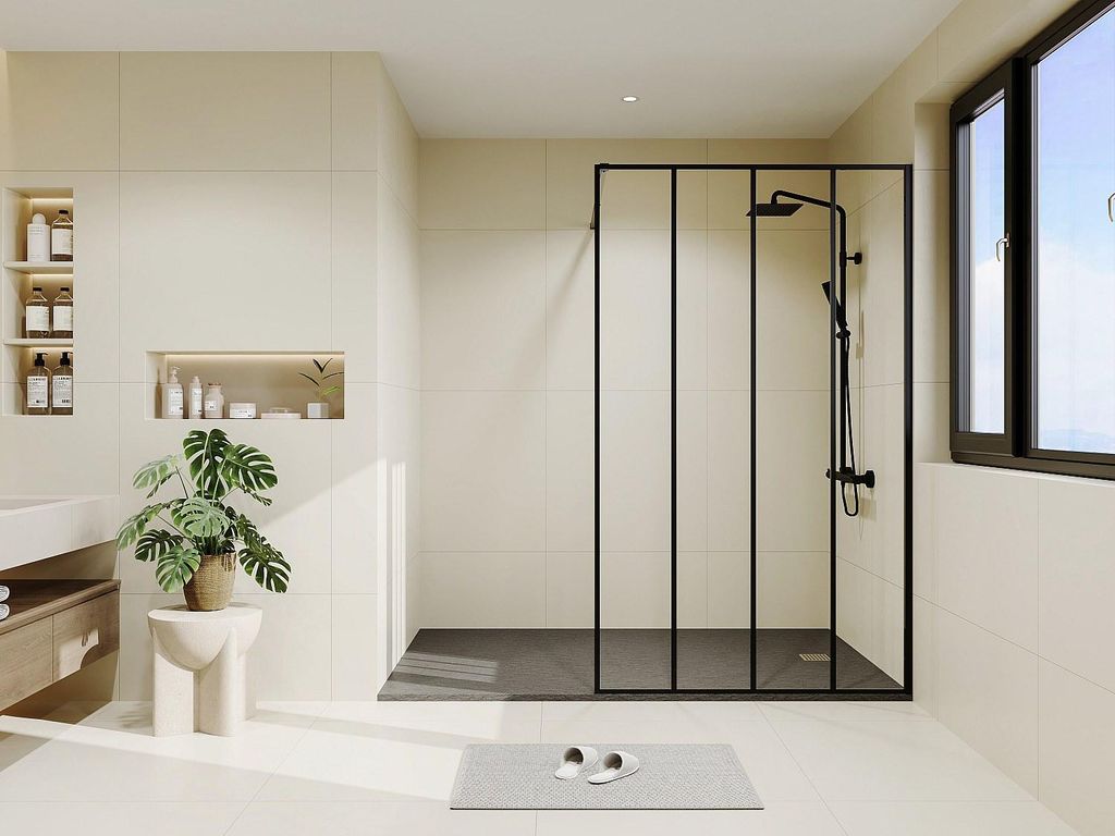 Duschtrennwand Seitenwand - Italienische Dusche - 120 x 200 cm - ATALIA