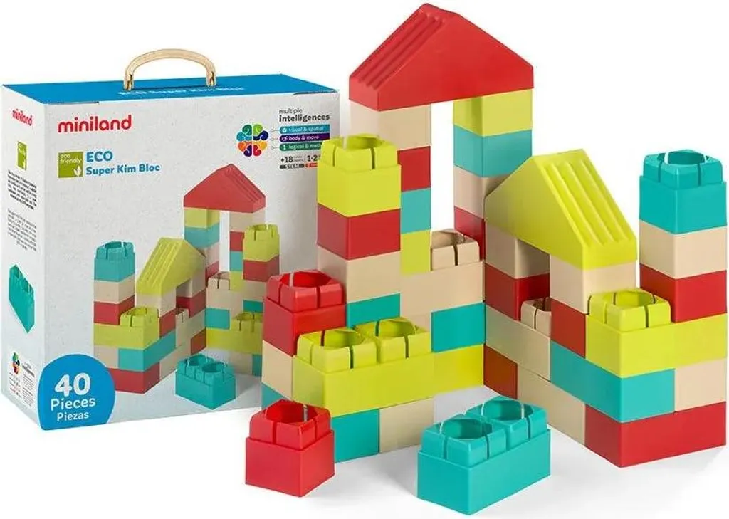 Jeu de briques de construction Eco Kim Blocks - Coffret de 40 unités