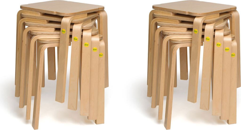 Sgabello Erzi in legno sagomato, confezione da 10 pezzi Immagine del prodotto 