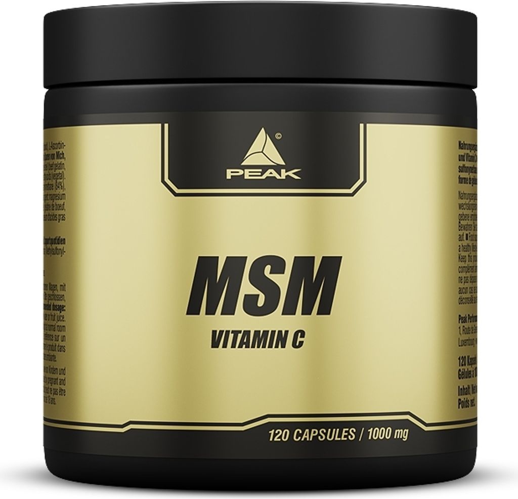 MSM - 120 Kapseln I Gelenke Support I Methyl Sulfonyl Methan I Haut Probleme I Schlüsselsubstrat der Kollagenbildung I mit Vitamin C I glutenfrei ...