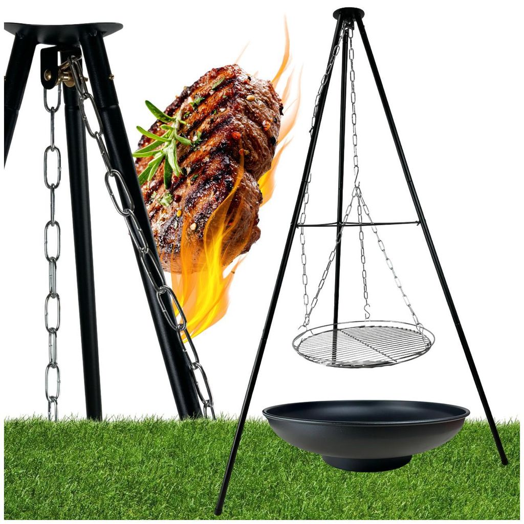 Dreibein Schwenkgrill 152cm - mit Grillrost Ø 60cm - Produktbild 