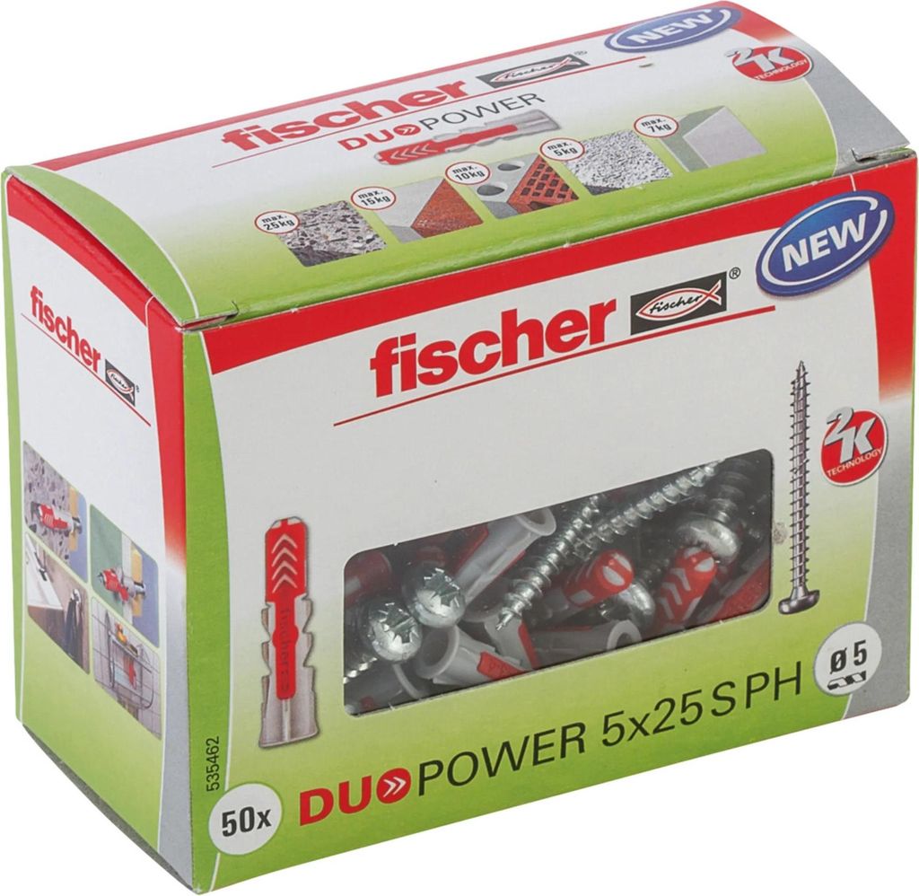fischer Duopower 10 x 80 S con vite, confezione da 10 Immagine del prodotto 