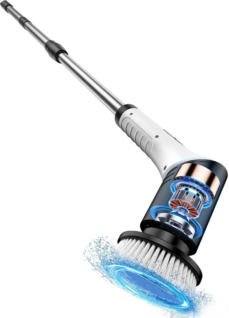 Brosse de nettoyage pour carrelage et vitres sans fil avec 9 accessoires