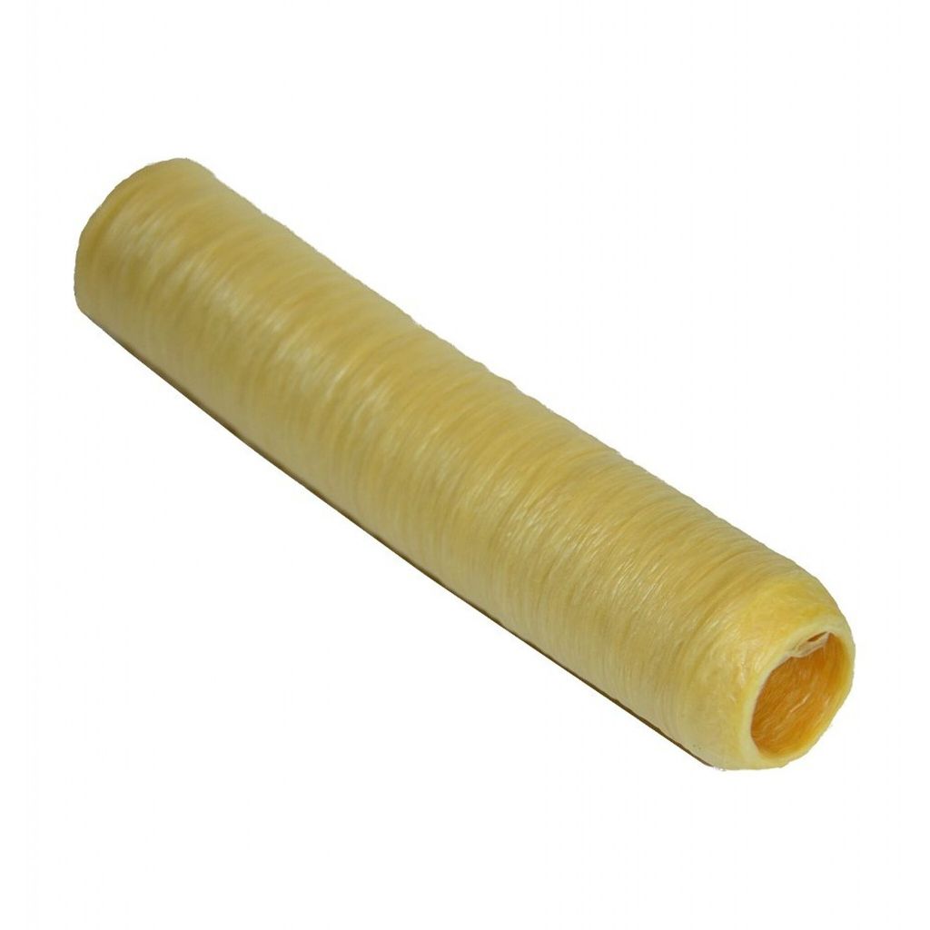 A single, coiled sausage casing is shown against a white background.