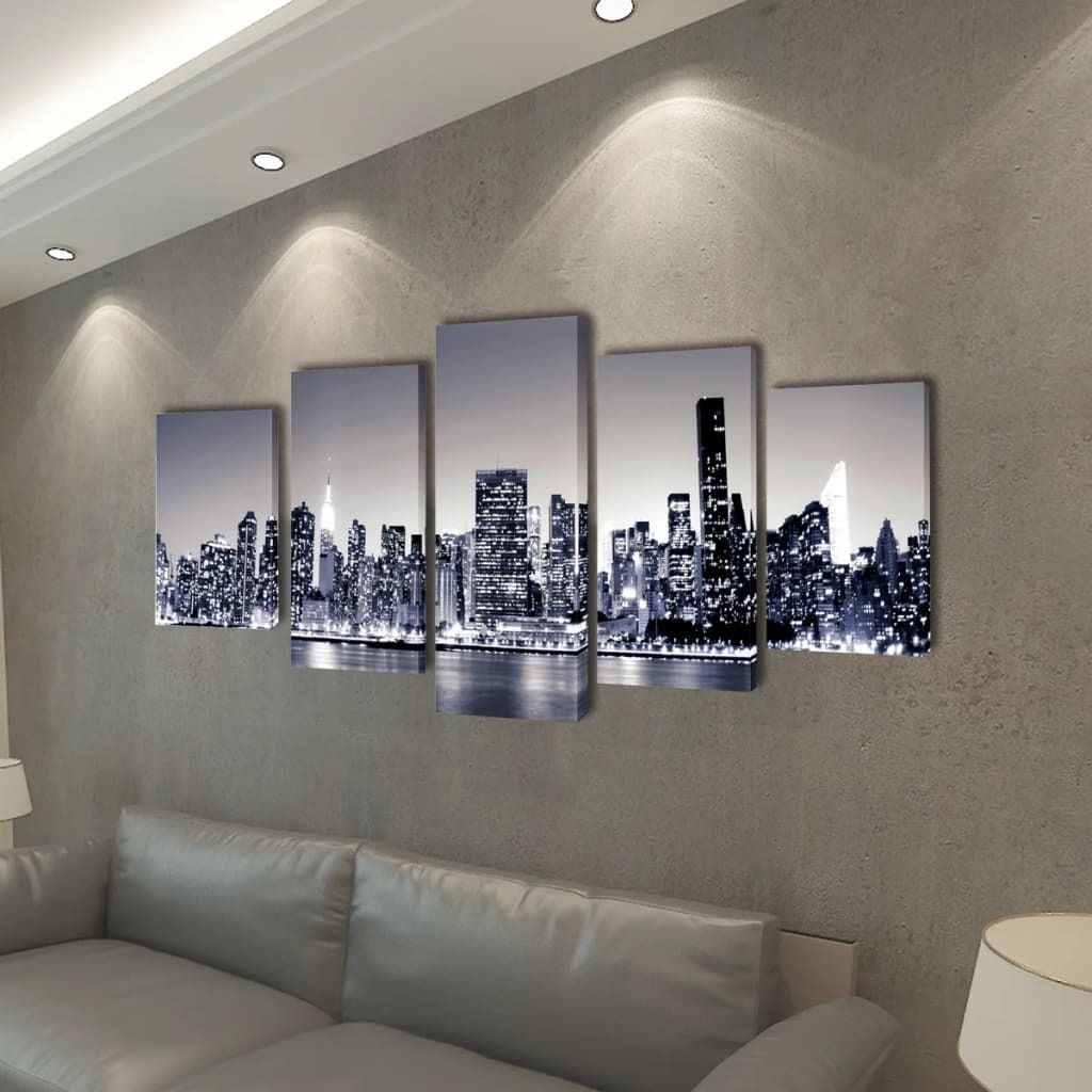 "2026 MODERNE"Bilder Dekoration Set monochrome New York 200 x 100 cm - Leinwandbilder CC5137480