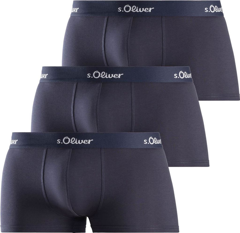 s.Oliver 3er Pack Basic Retro Short / Pant Hipster aus elastischem Jersey, Hoher Tragekomfort, Bund mit Logo-Schriftzug
