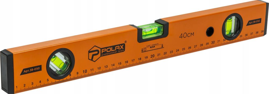 Aluminium-Wasserwaage mit 3 Libellen, 400 mm, Polax Produktbild 