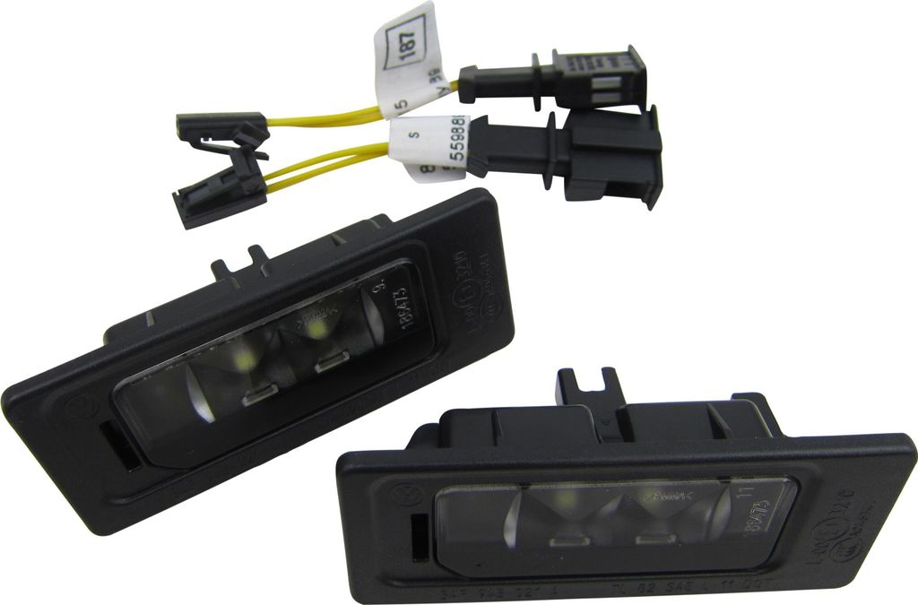 Original VW Audi LED Kennzeichenbeleuchtung + Anschluss Adapter Kabel SET #3AF