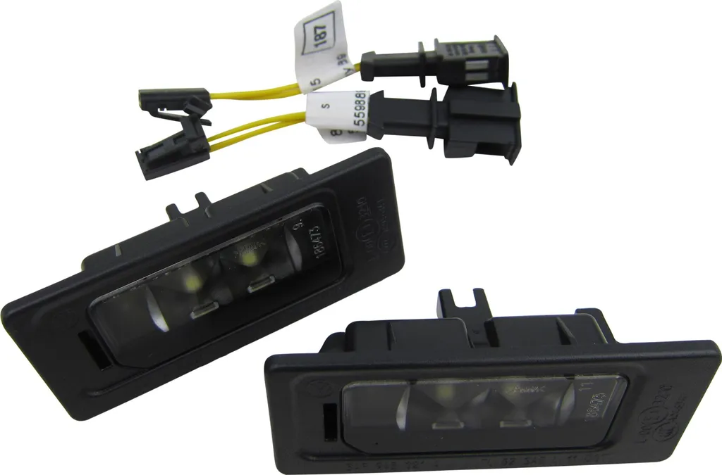 Luce targa originale VW Audi LED + cavo adattatore di collegamento SET #3AF