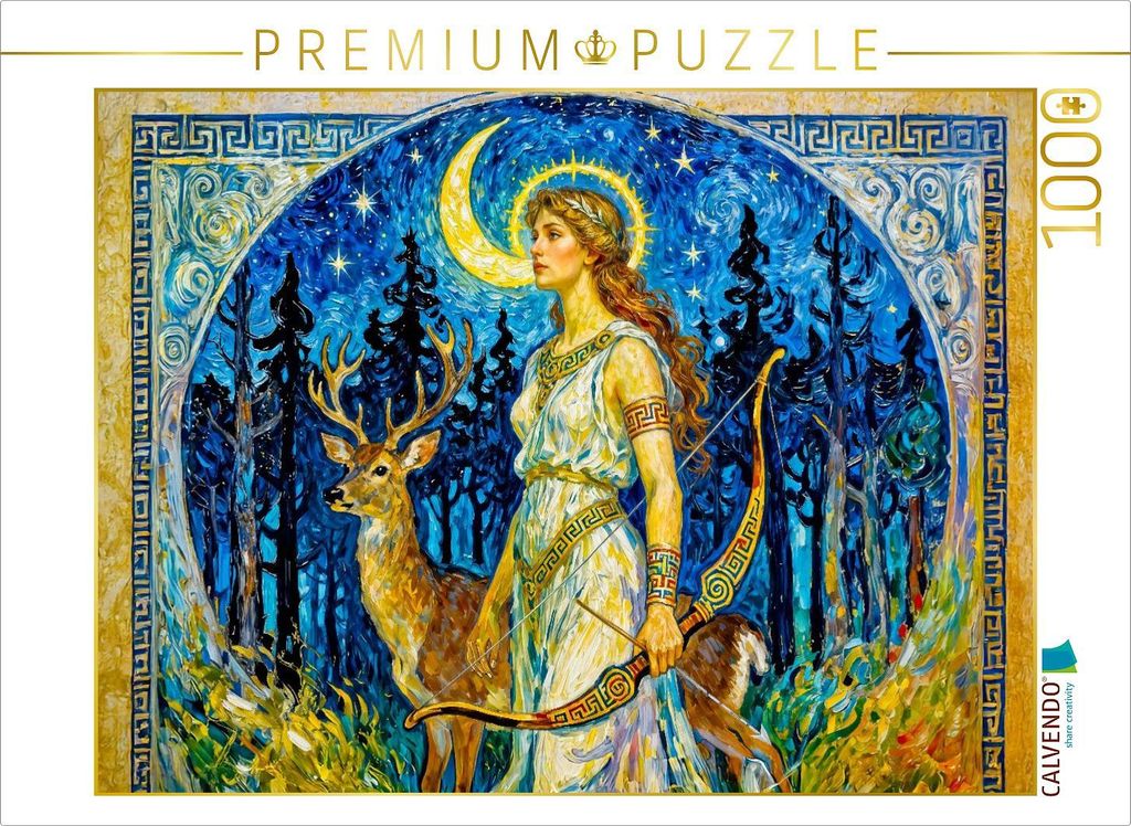 CALVENDO Puzzle Artemis - Göttin der Jagd | 1000 Teile Lege-Größe 64x48cm Foto-Puzzle für glückliche Stunden