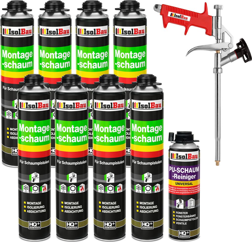 Isolbau Bauschaum-Set - Inkl. 8x 1K Montageschaum Produktbild 