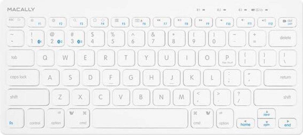 Macally BTMINIKEY, kompakte Quick-Switch Bluetooth Tastatur fr Mac, PC, iOS & Android, US QWERTY Tasten-Layout