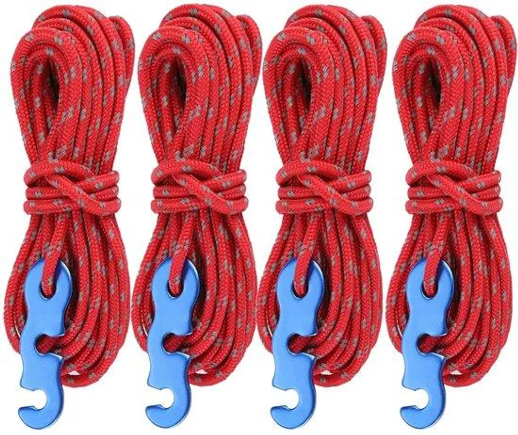 Cordelette réfléchissante de 4mm en nylon 4 brins pour haubanage tente