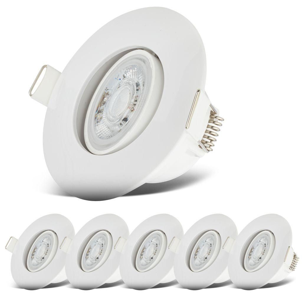 Lot de 6 spots LED encastrables orientables IP65 – Salle de Image du produit 