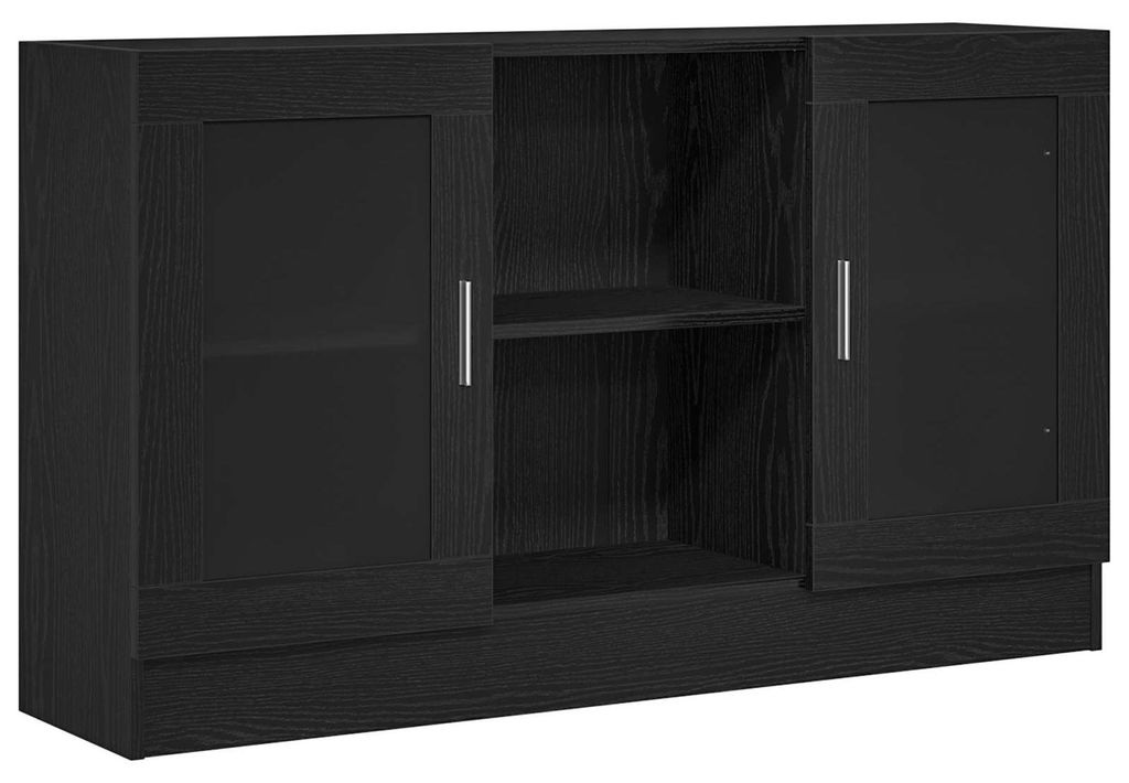 Sideboard Schwarz Eichen-Optik 120 x 30,5 x 70 cm Holzwerkstoff