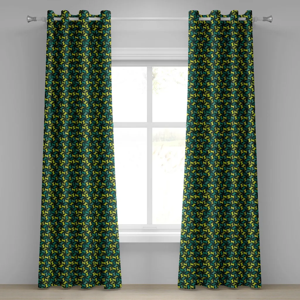 Tende Moderne ABAKUHAUS 280x225cm: Geometria Astratta Verde Mare