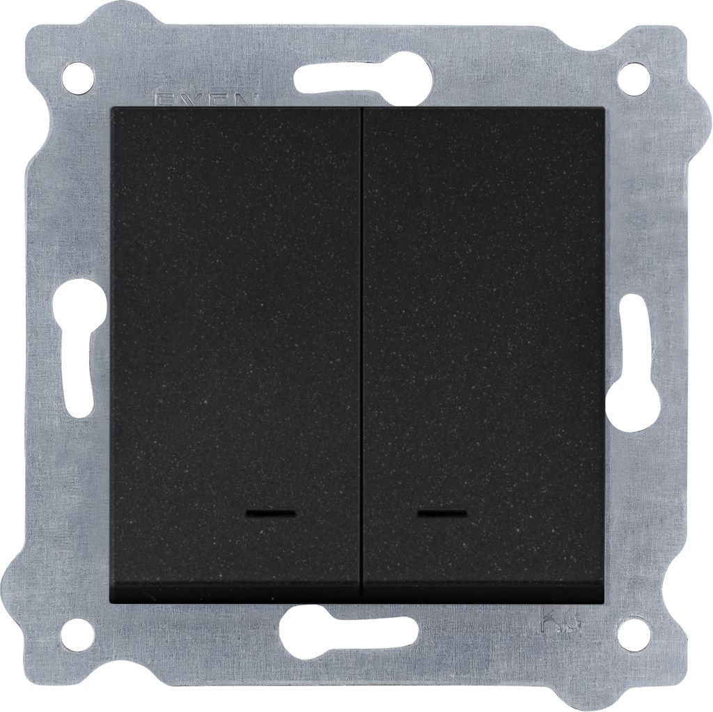 Doppelschalter mit Beleuchtung Schwarz Metallic 203/14E EXEN
