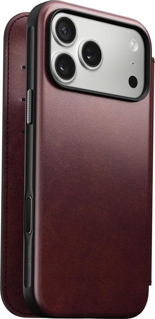 Nomad Modern Leather Folio iPhone 17 Pro Max Burgundy H. Produktbild 