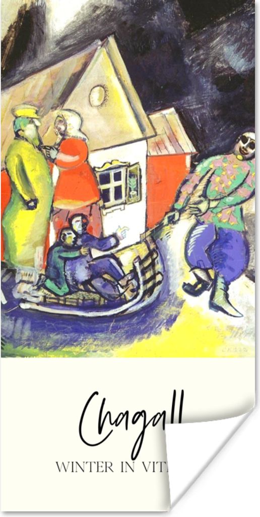 MuchoWow Poster Winter in Witebsk - Chagall 40x80 cm - Dekoration